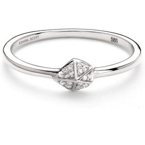 Kendra Scott White Diamond Fazia Ring in 14k White Gold size 8